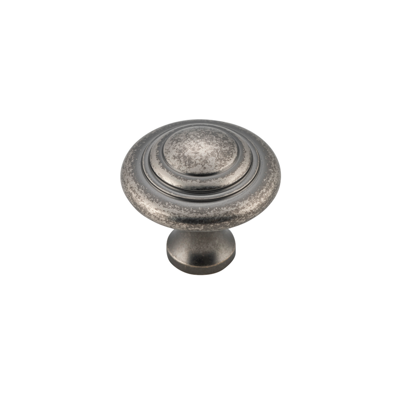 Cupboard Knob Domed Rumbled Nickel 32mm