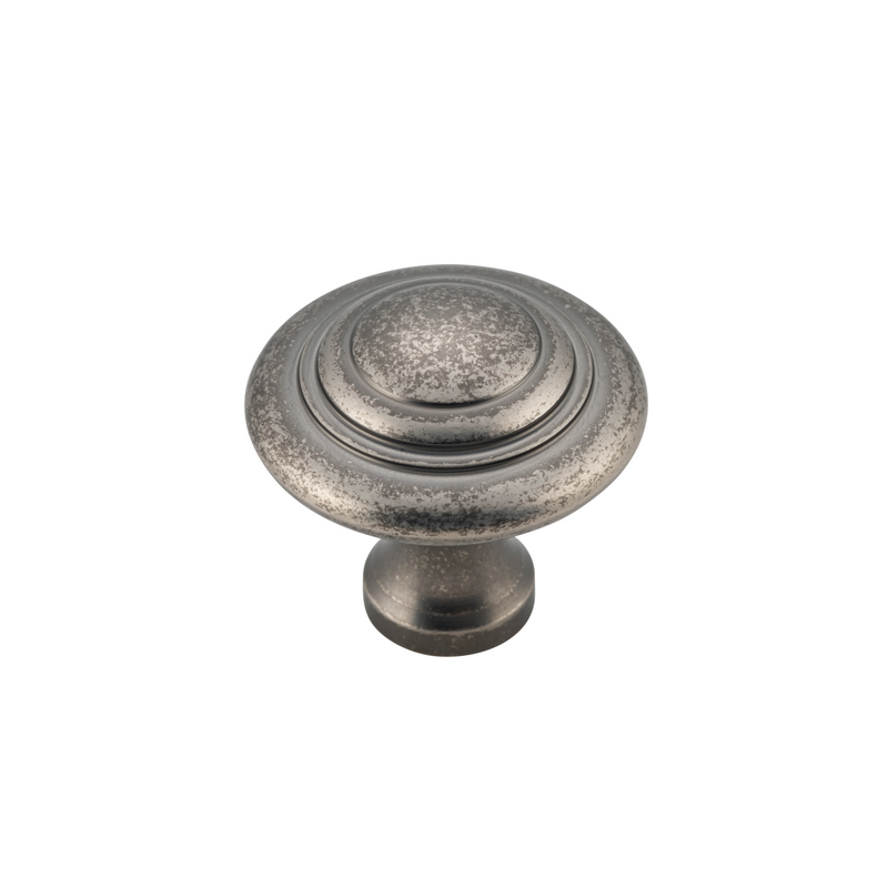 Cupboard Knob Domed Rumbled Nickel 38mm