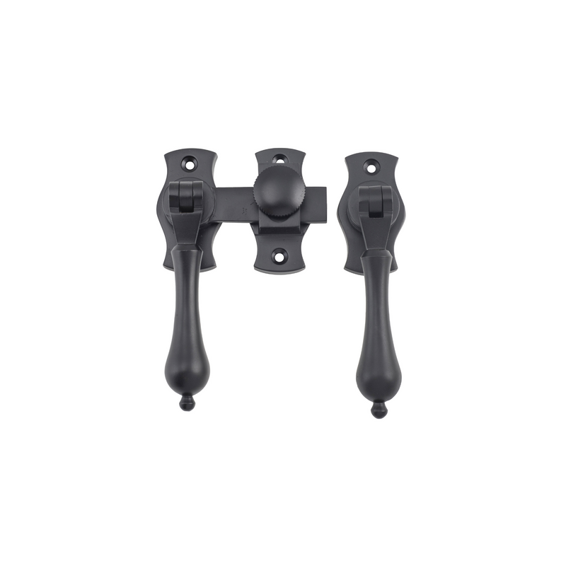 French Door Fastener - Teardrop Matt Black