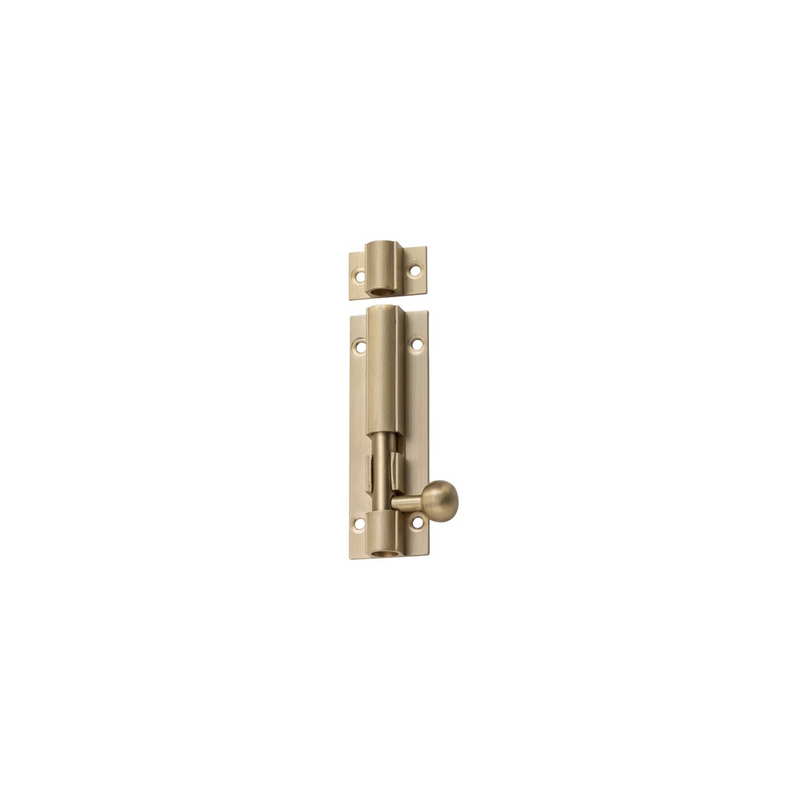 Barrel Bolt Satin Brass 75mm