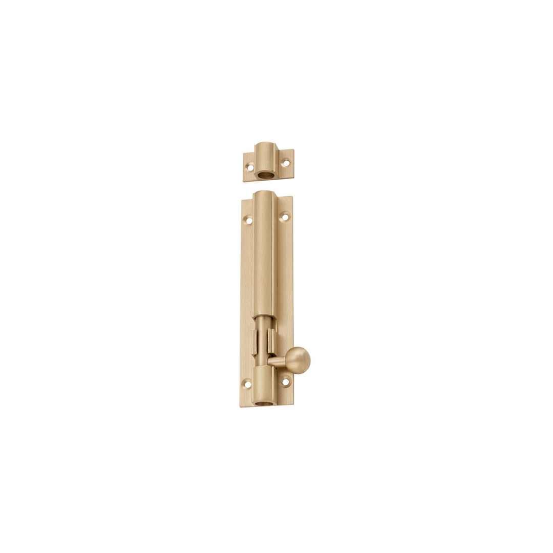 Barrel Bolt Satin Brass 100mm