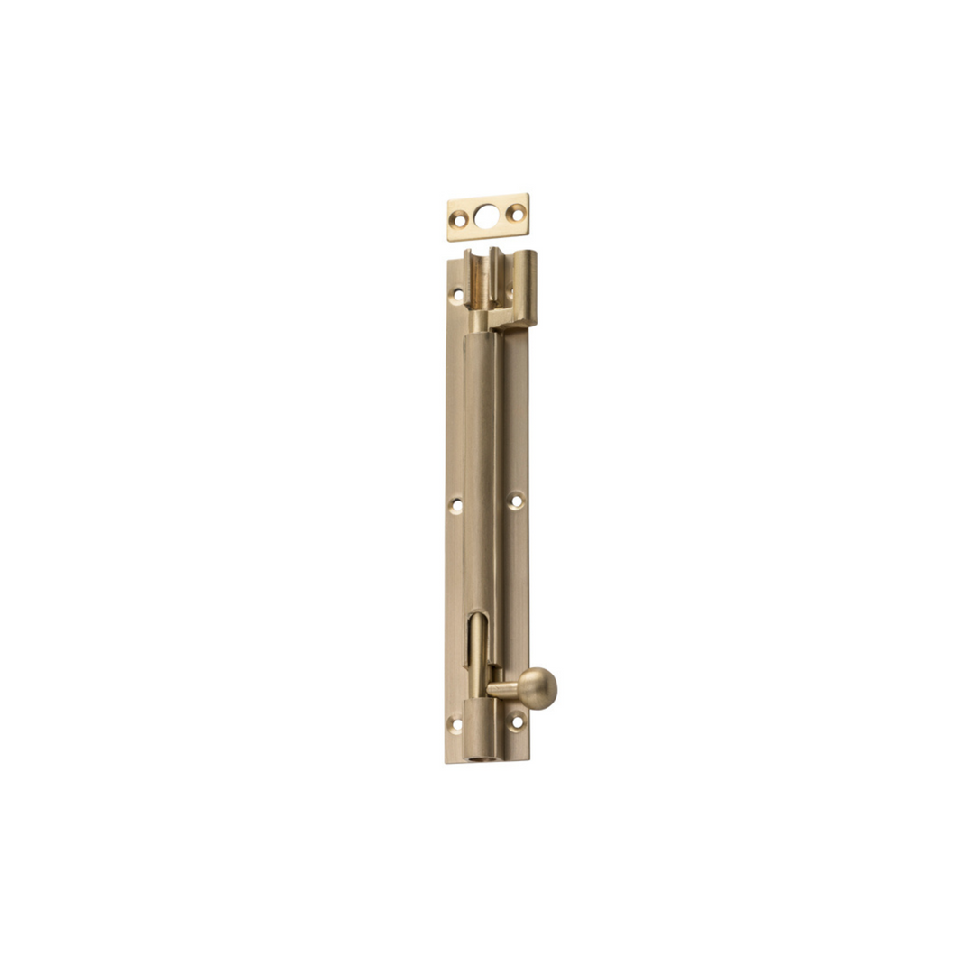 Barrel Bolt - Offset Satin Brass 150mm