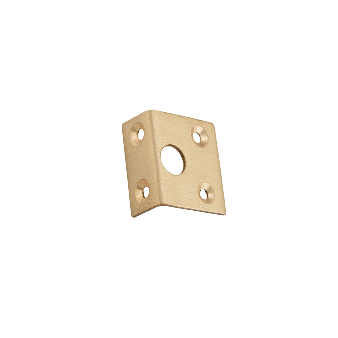 Right Angle Keeper - 7.5mm Bolt Satin Brass