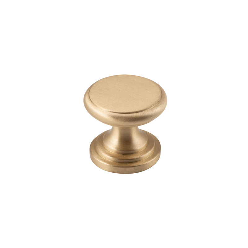 Cupboard Knob Flat Satin Brass 25mm