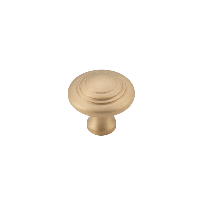 Cupboard Knob Domed Satin Brass 25mm