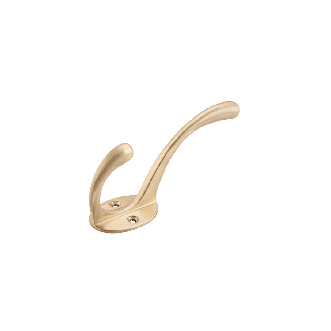 Hat & Coat Hook - Victorian Satin Brass