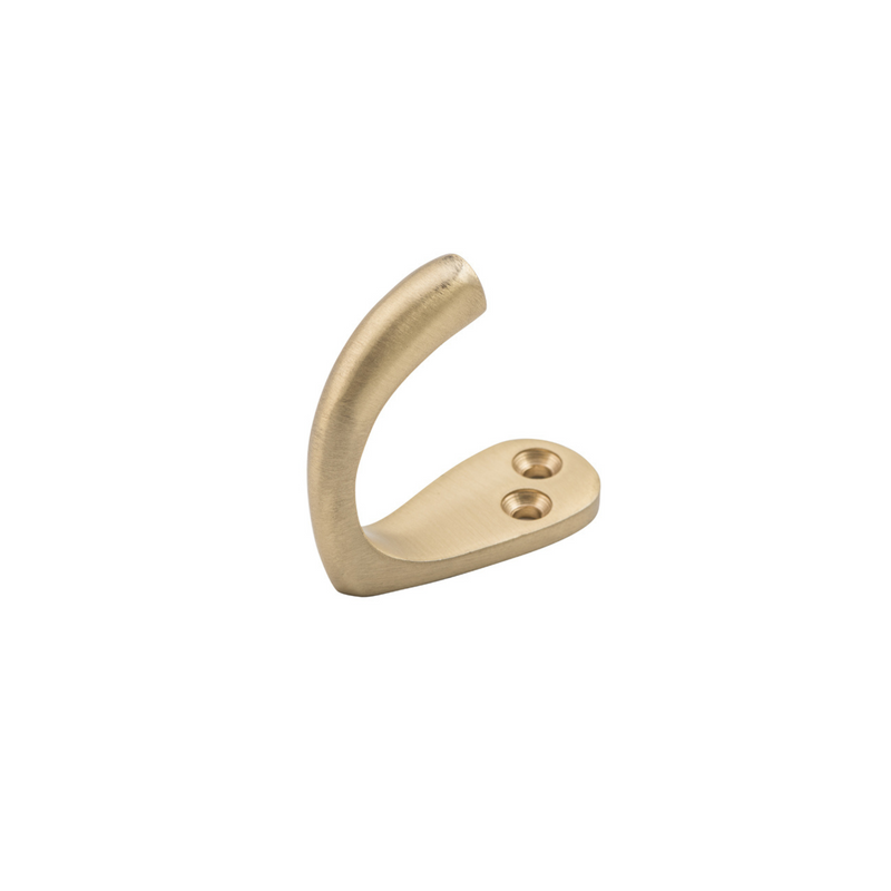 Single Robe Hook Satin Brass