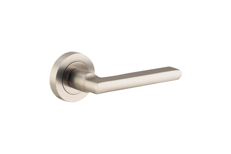 Baltimore Lever on Rose Satin Nickel