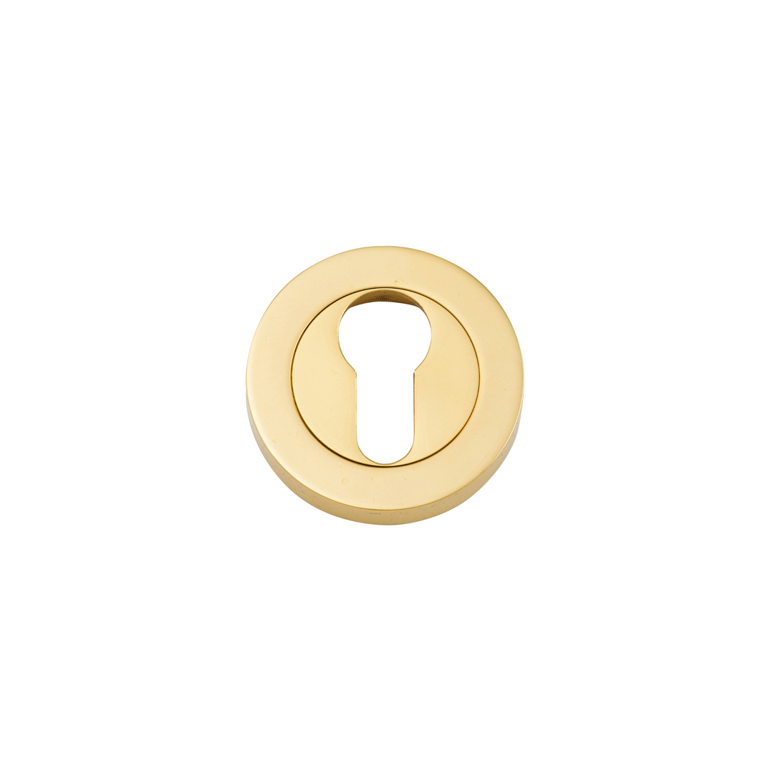 Euro Escutcheon Round Pair Polished Brass