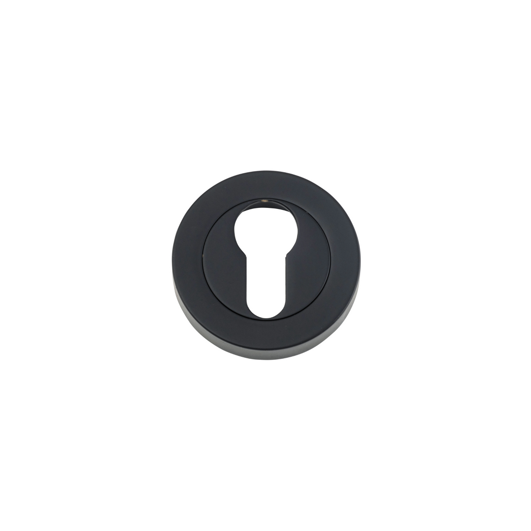 Euro Escutcheon Round Pair Matt Black