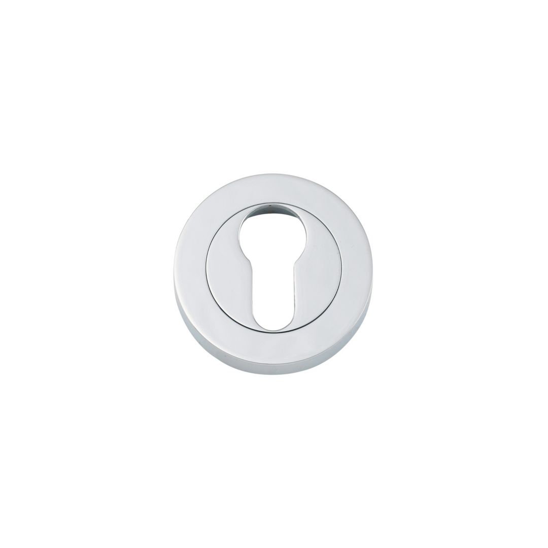 Euro Escutcheon Round Pair Polished Chrome