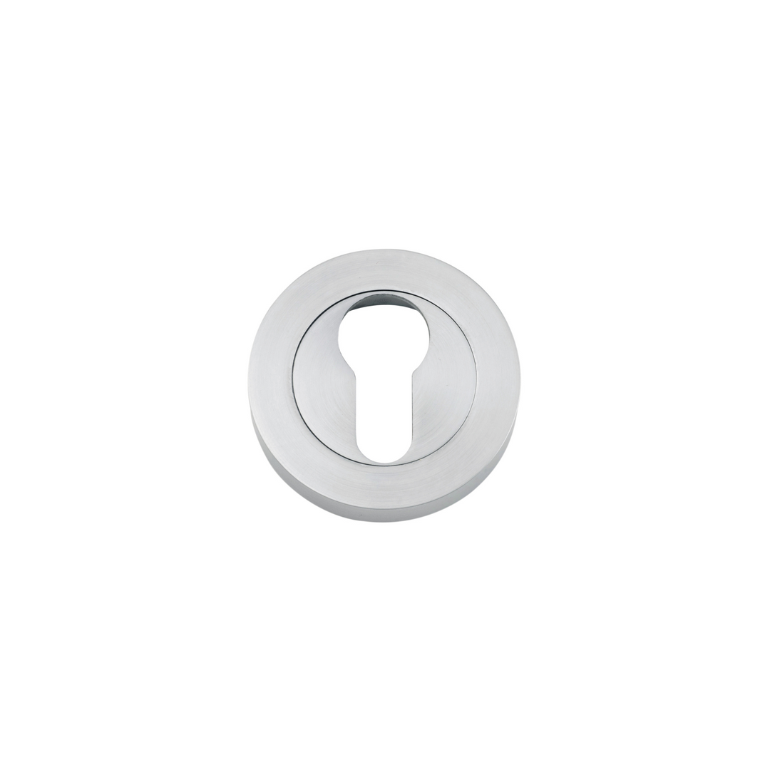 Euro Escutcheon Round Pair Brushed Chrome