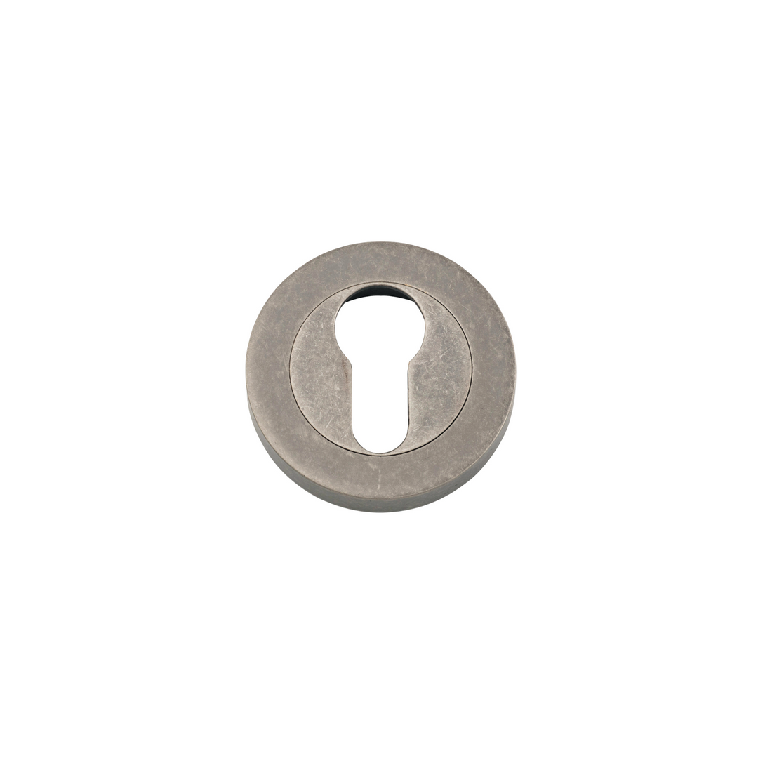 Euro Escutcheon Round Pair Distressed Nickel