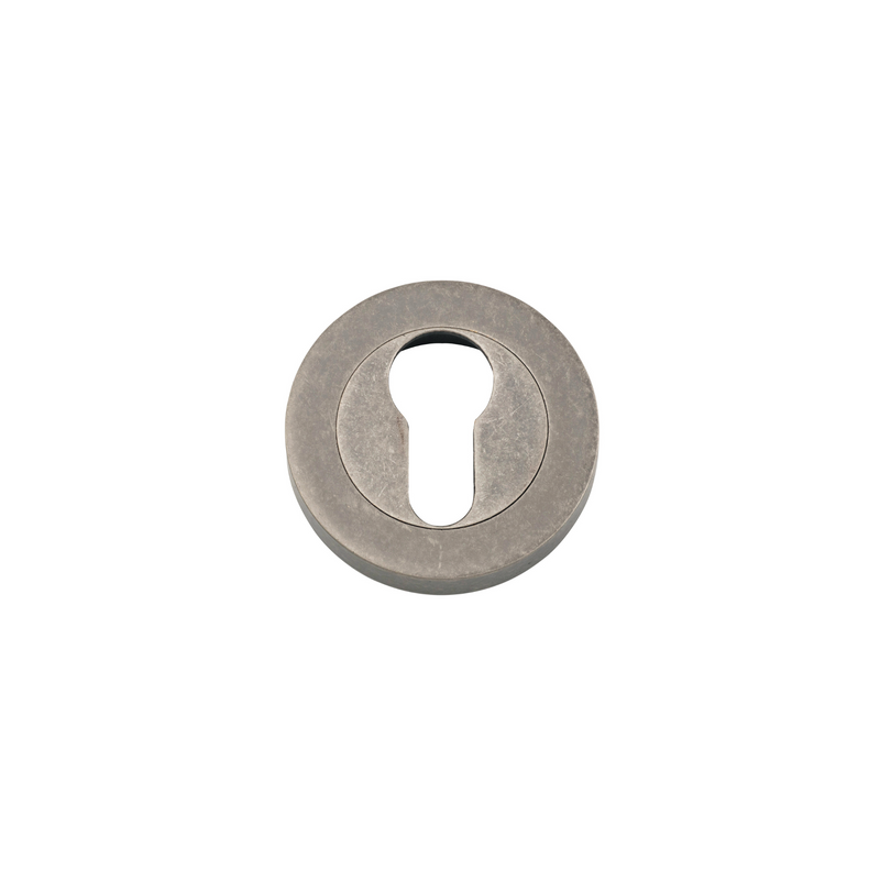 Euro Escutcheon Round Pair Distressed Nickel