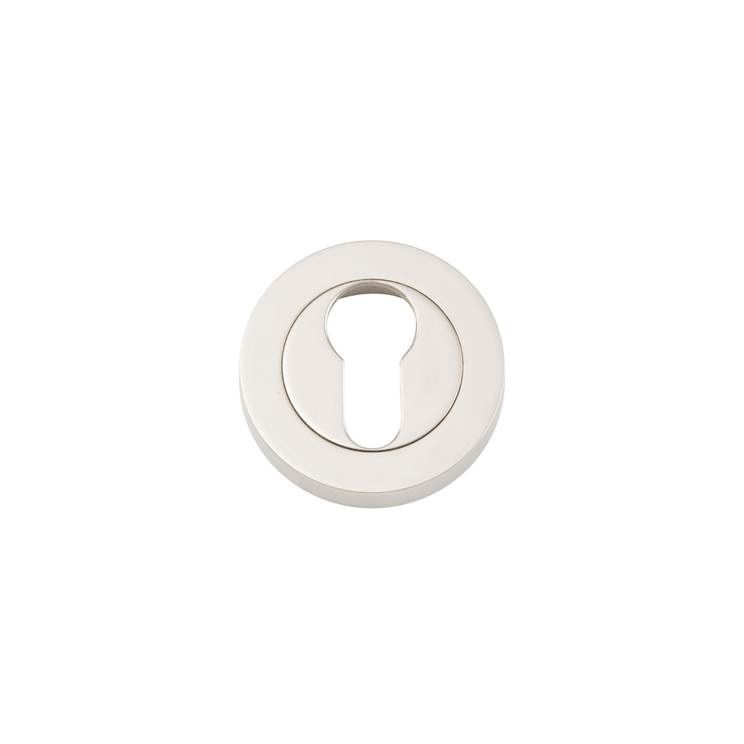 Euro Escutcheon Round Pair Polished Nickel