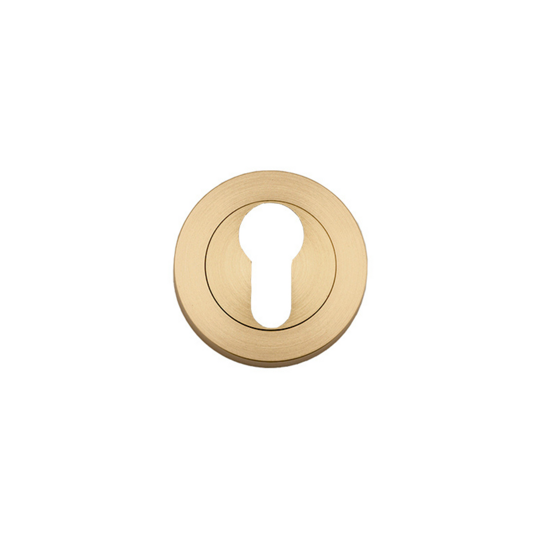 Euro Escutcheon Round Pair Brushed Brass