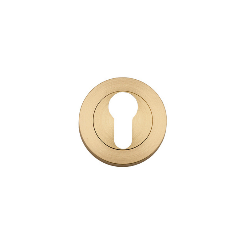 Euro Escutcheon Round Pair Brushed Brass