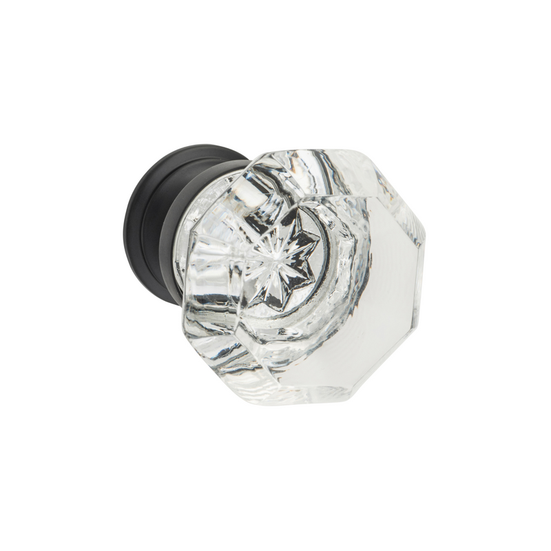 Sophia Glass Cupboard Knob Matt Black 41mm