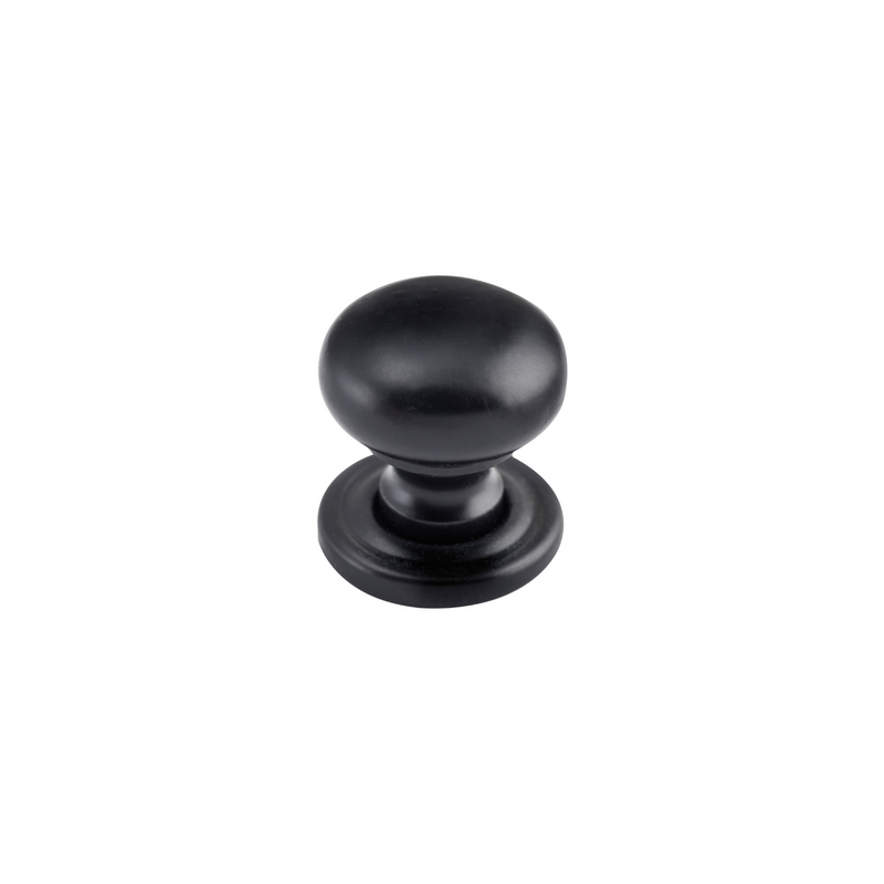 Cupboard Knob Classic Matt Black 19mm