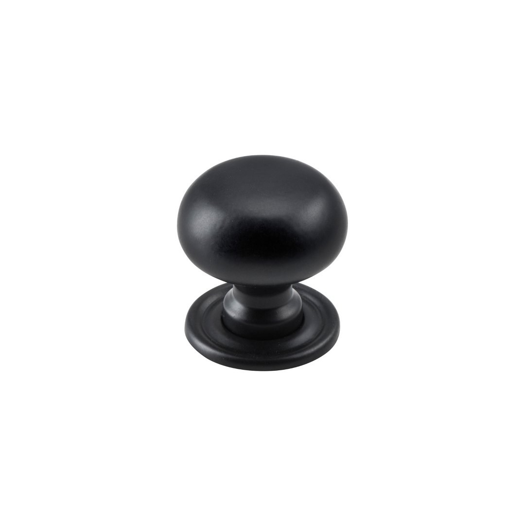 Cupboard Knob Classic Matt Black 25mm