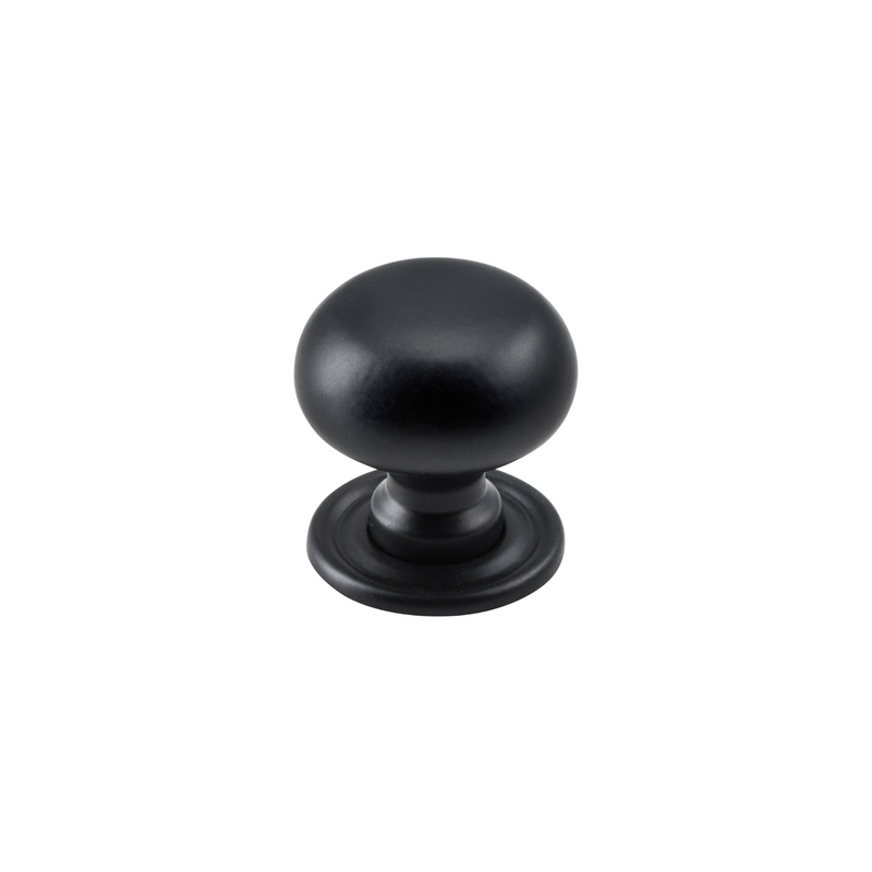 Cupboard Knob Classic Matt Black 25mm