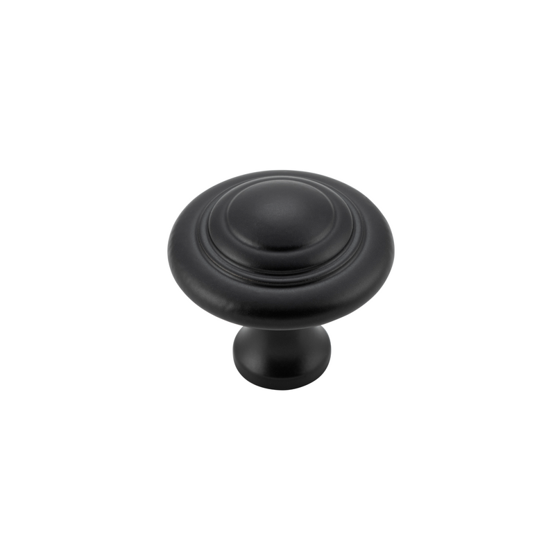 Cupboard Knob Domed Matt Black 32mm