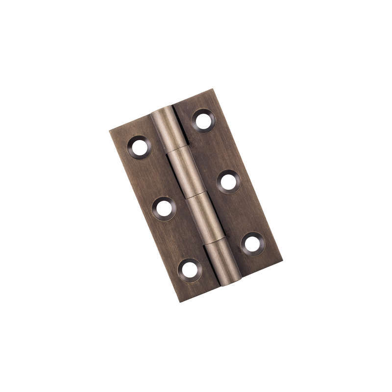 Hinge - Fixed Pin Antique Brass 50mm x 28mm