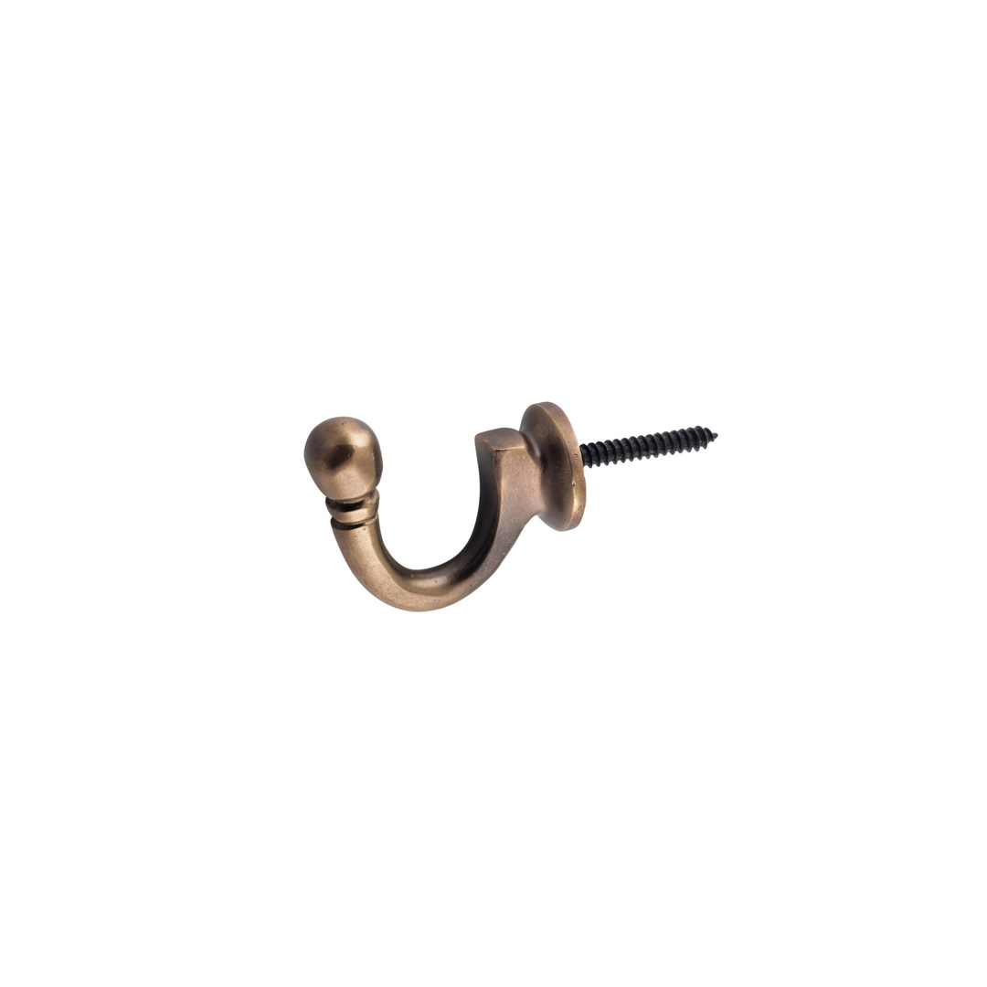 Tie Back Hook Antique Brass
