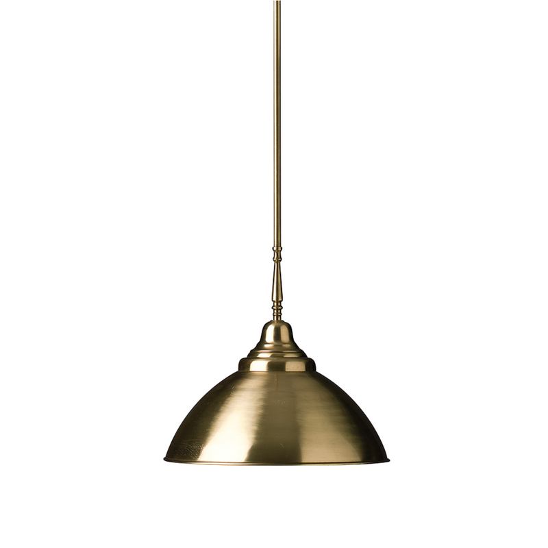 Brass Rod Suspension with Dome Shade