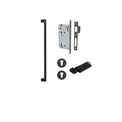 Baltimore Pull Handle Matt Black 600mm Entrance Kit - Key/Thumb Turn