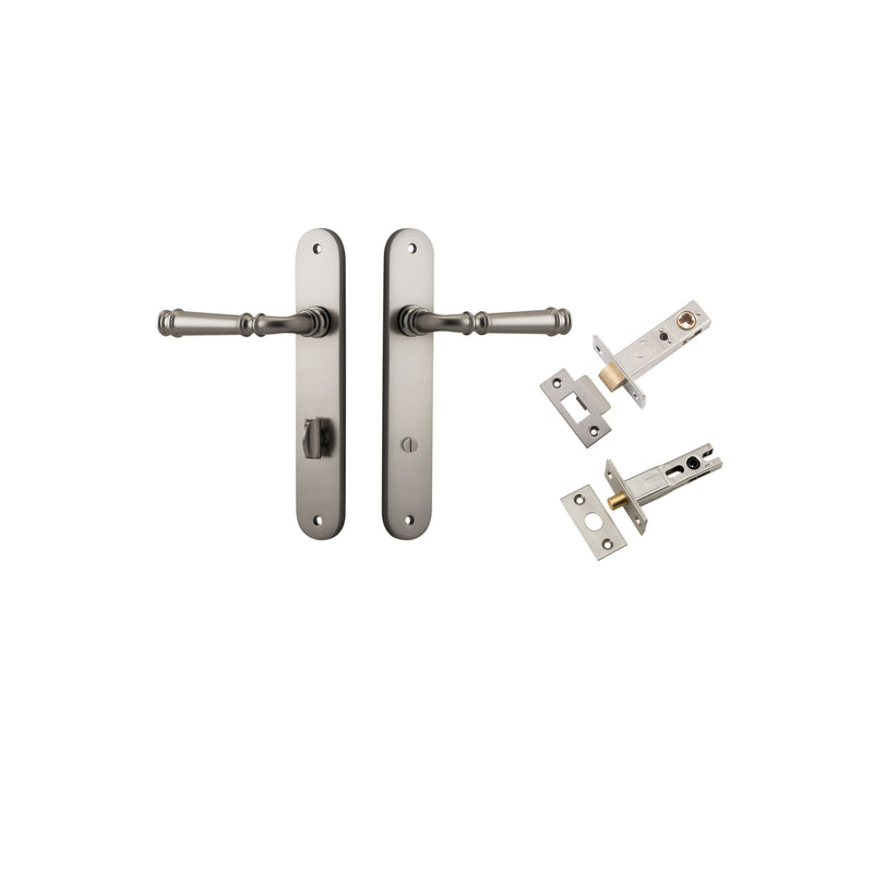 Verona Lever Oval Satin Nickel Privacy Kit