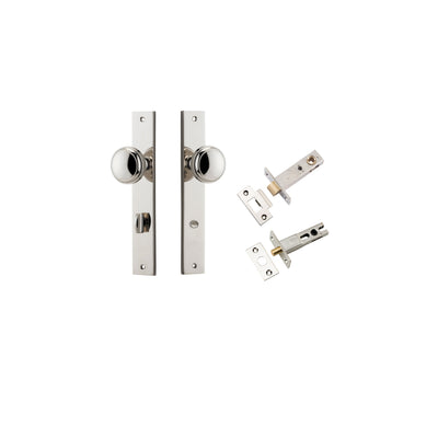 Paddington Knob Rectangular Polished Nickel Privacy Kit