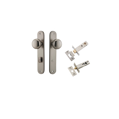 Cambridge Knob Oval Satin Nickel Privacy Kit