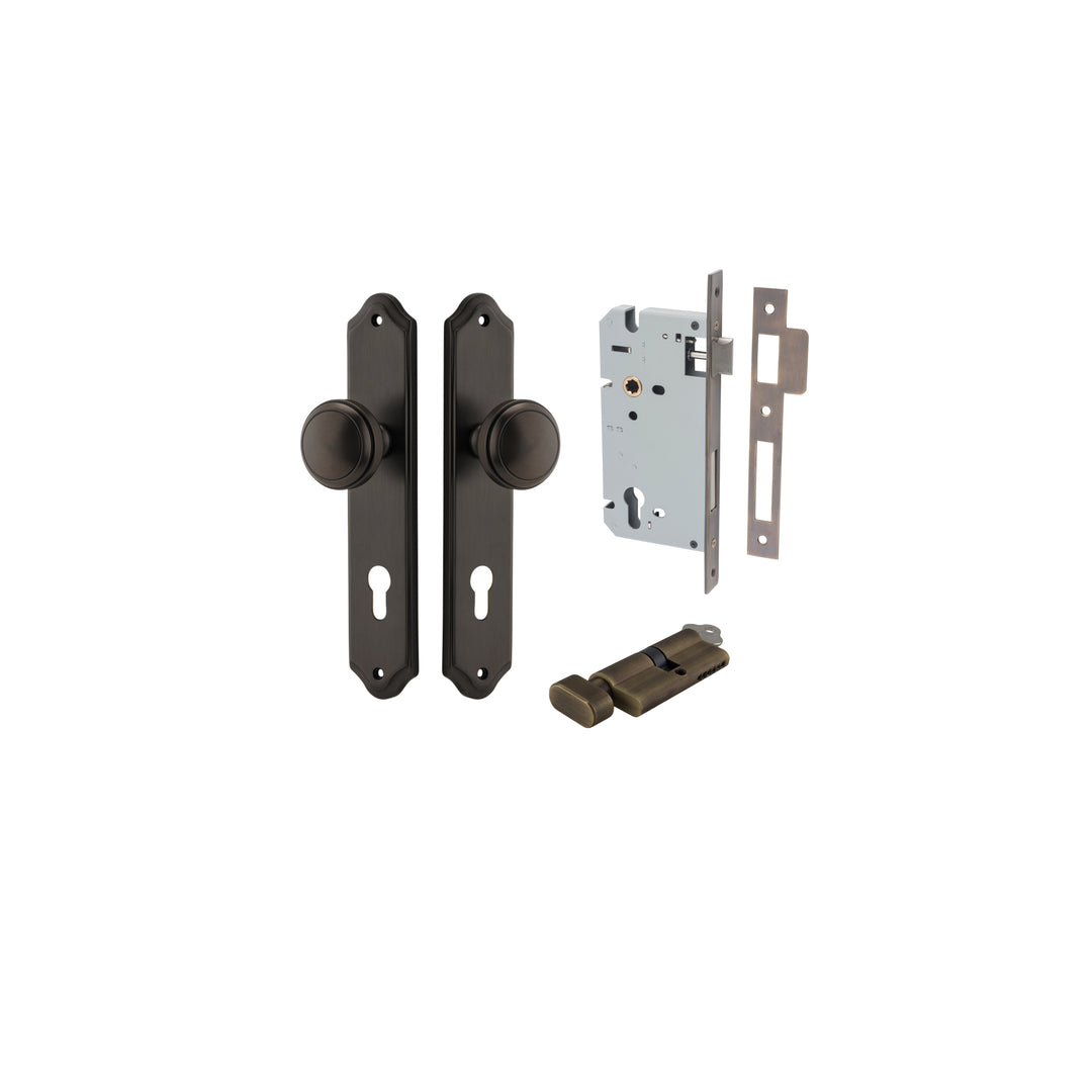 Paddington Knob Shouldered Signature Brass Entrance Kit - Key/Thumb Turn