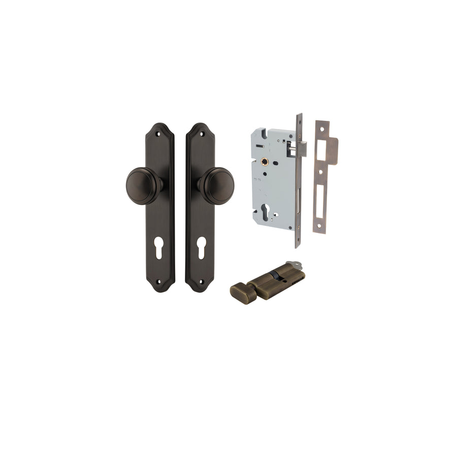 Paddington Knob Shouldered Signature Brass Entrance Kit - Key/Thumb Turn