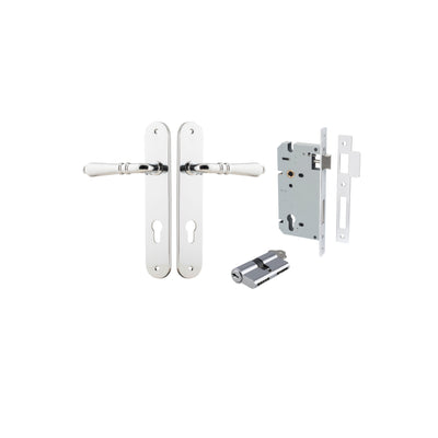 Sarlat Lever Oval Polished Chrome Entrance Kit - Key/Key