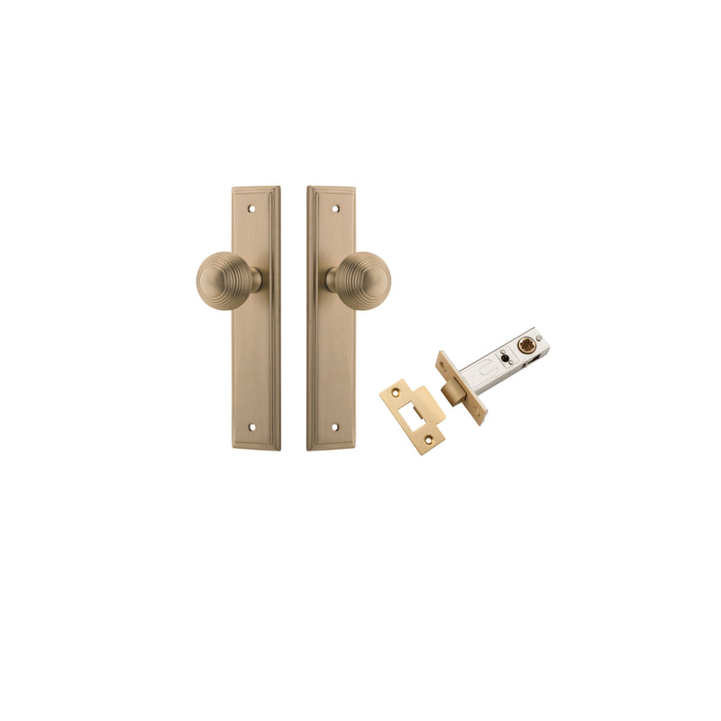 Guildford Knob Stepped Brushed Brass Passage Kit