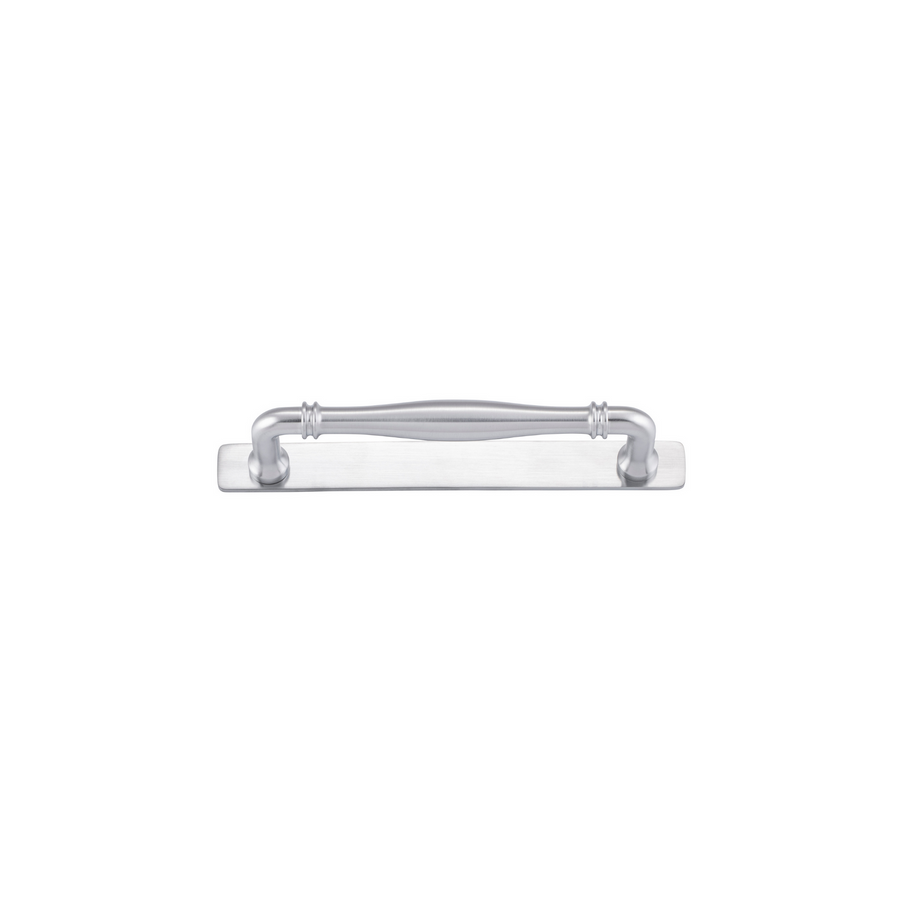 Sarlat Cabinet Pull with Backplate Brushed Chrome CTC 160mm
