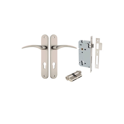 Oxford Lever Oval Satin Nickel Entrance Kit - Key/Key