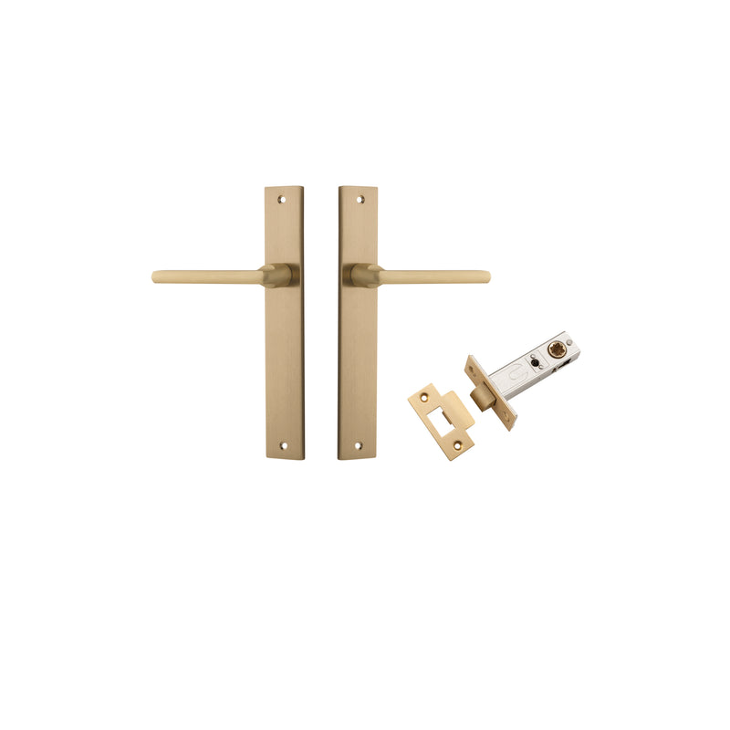 Baltimore Lever Rectangular Brushed Brass Passage Kit