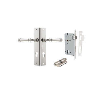 Verona Lever Rectangular Polished Nickel Entrance Kit - Key/Key