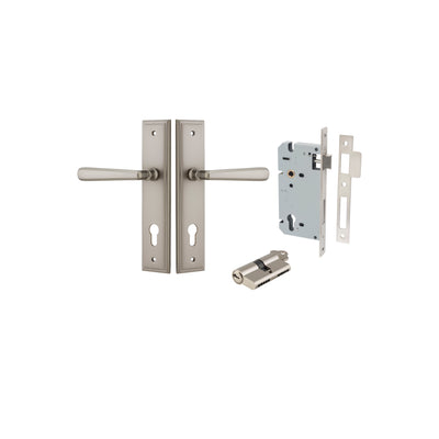 Copenhagen Lever Stepped Satin Nickel Entrance Kit - Key/Key