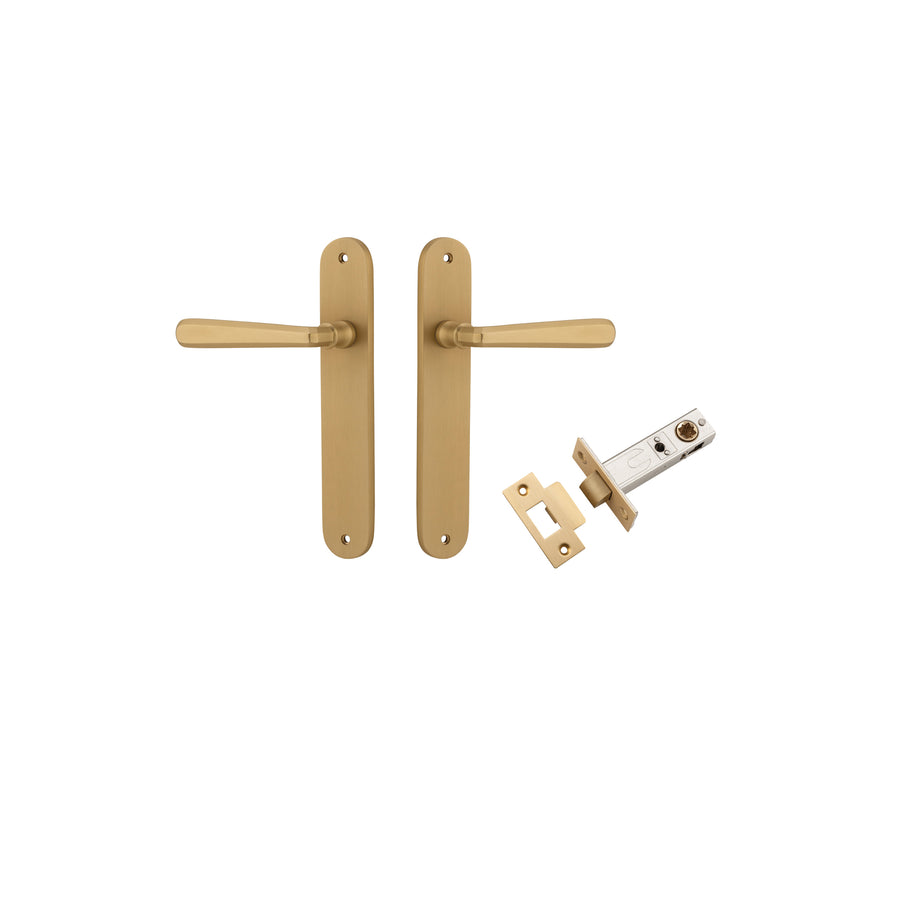 Copenhagen Lever Oval Brushed Brass Passage Kit