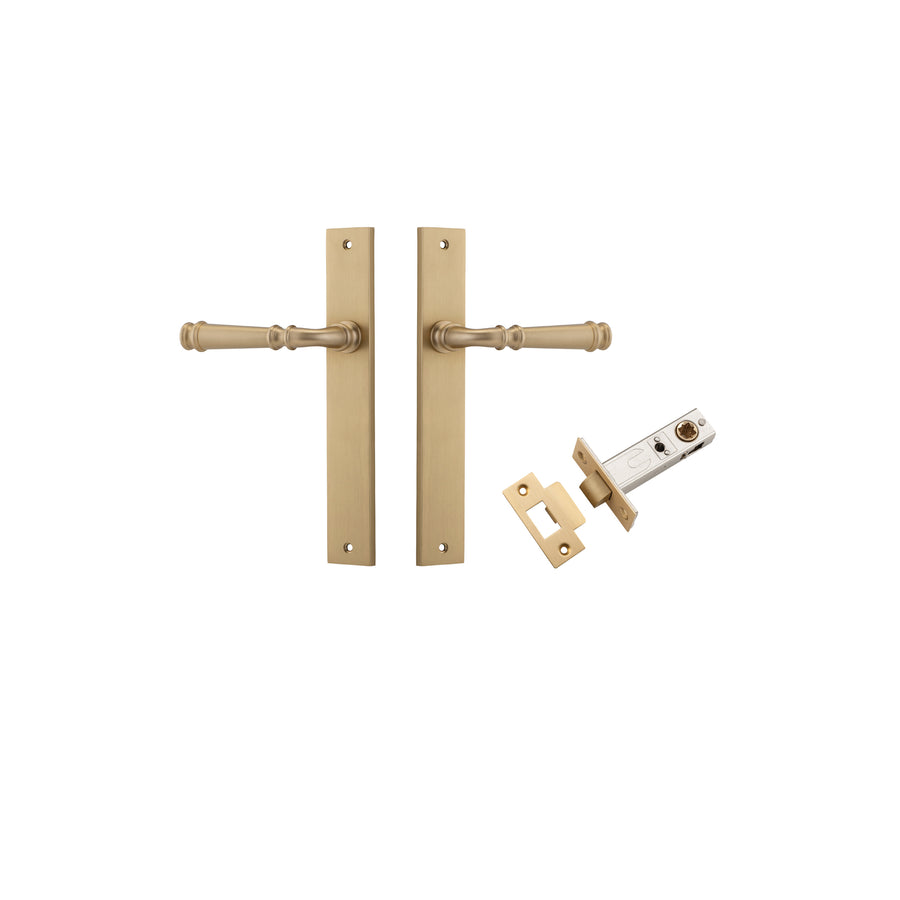 Verona Lever Rectangular Brushed Brass Passage Kit