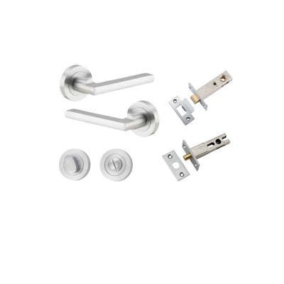 Baltimore Lever on Rose Brushed Chrome Privacy Kit