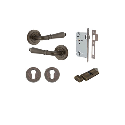 Sarlat Lever on Rose Signature Brass Entrance Kit - Key/Thumb Turn