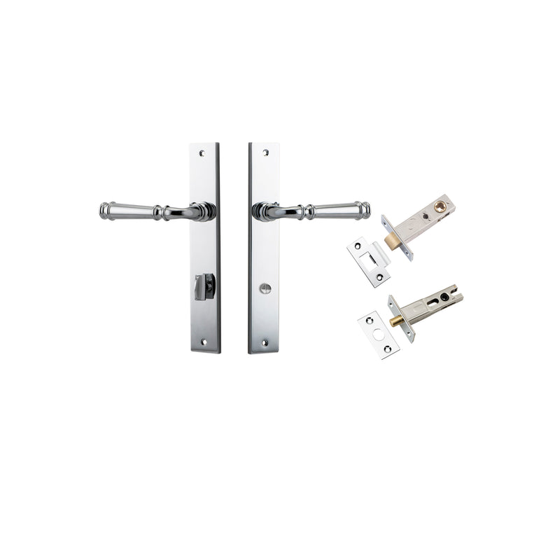 Verona Lever Rectangular Polished Chrome Privacy Kit