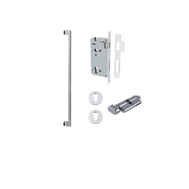 Baltimore Pull Handle Polished Chrome 600mm Entrance Kit - Key/Thumb Turn