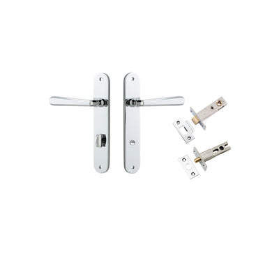 Copenhagen Lever Oval Polished Chrome Privacy Kit