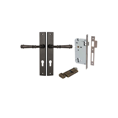 Verona Lever Rectangular Signature Brass Entrance Kit - Key/Thumb Turn